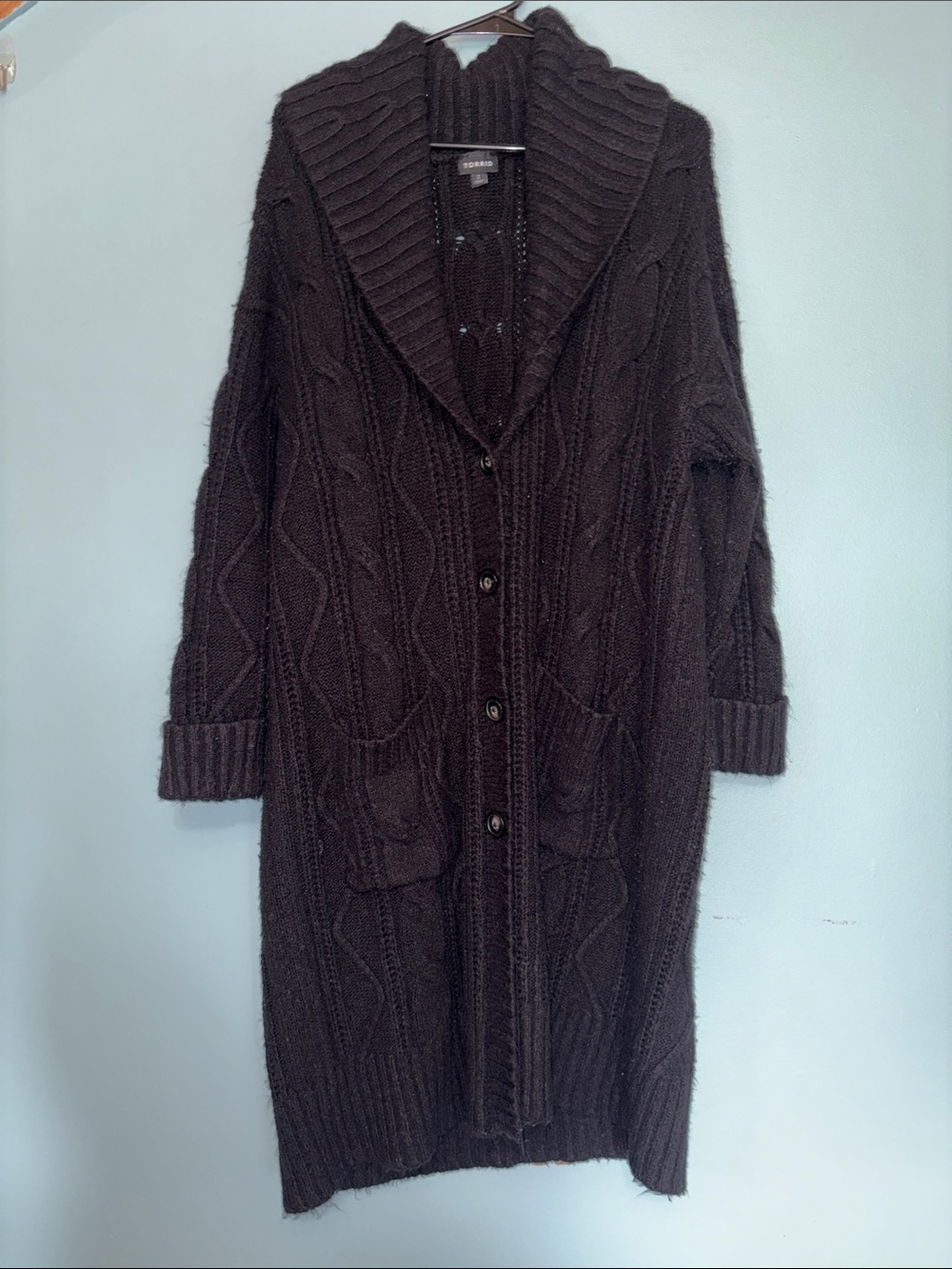 2XL TORRID Black Ribbed button-up Cardigan- GUC- FUC- AS IS